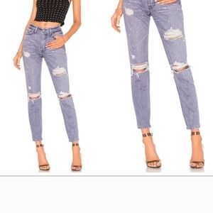GRLFRND Karolina Light Blue Distressed Ankle Jeans Size 24